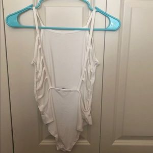 White bodysuit with cutouts